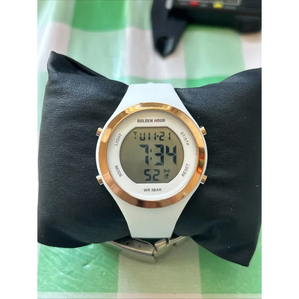 Golden Hour Rose Gold Tone Bezel Women’s Digital Watch